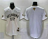 Men's Oklahoma City Thunder Blank White Gold 2025 Finals Vapor Stitched Baseball Jersey,baseball caps,new era cap wholesale,wholesale hats
