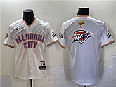 Men's Oklahoma City Thunder Team Big Logo White 2025 Finals Vapor Stitched Baseball Jersey,baseball caps,new era cap wholesale,wholesale hats
