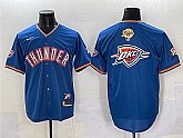 Men's Oklahoma City Thunder Team Big Logo Blue 2025 Finals Vapor Stitched Baseball Jersey,baseball caps,new era cap wholesale,wholesale hats