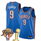 Men's Oklahoma City Thunder #9 Alex Caruso Blue 2025 Finals Patch And Finals Champions Patch Icon Edition Stitched Jersey Dzhi,baseball caps,new era cap wholesale,wholesale hats