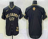 Men's Oklahoma City Thunder Blank Black Gold 2025 Finals Vapor Stitched Baseball Jersey,baseball caps,new era cap wholesale,wholesale hats