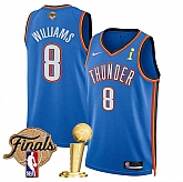 Men's Oklahoma City Thunder #8 Jalen Williams Blue 2025 Finals Patch And Finals Champions Patch Icon Edition Stitched Jersey Dzhi,baseball caps,new era cap wholesale,wholesale hats