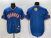 Men's Oklahoma City Thunder Blank Blue 2025 Finals Vapor Stitched Baseball Jersey,baseball caps,new era cap wholesale,wholesale hats
