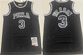 Men's Philadelphia 76ers #3 Allen Iverson Black 1997-98 Throwback Stitched basketball Jersey,baseball caps,new era cap wholesale,wholesale hats