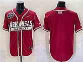 Men's Arkansas Razorbacks Blank Cardinal 2025 World Series & SEC Patch Stitched Jersey,baseball caps,new era cap wholesale,wholesale hats