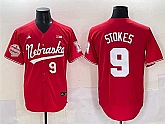 Men's Nebraska Huskers #9 Rhett Stokes Red Back 2 Back Champions Patch Vapor Premier Limited Stitched Jersey,baseball caps,new era cap wholesale,wholesale hats