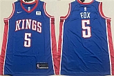 Men's Sacramento Kings #5 De'Aaron Fox Blue Stitched Jersey,baseball caps,new era cap wholesale,wholesale hats