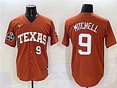 Men's Texas Longhorns #9 Joley Mitchell Orange 2025 World Series & SEC Patch Stitched Jersey,baseball caps,new era cap wholesale,wholesale hats