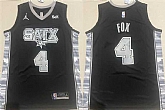 Men's San Antonio Spurs #4 De'Aaron Fox Black 2024-25 Statement Edition Stitched Basketball Jersey,baseball caps,new era cap wholesale,wholesale hats