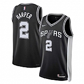 Men's San Antonio Spurs #2 Dylan Harper Nike Black 2025 NBA Draft First Round Pick Swingman Jersey Dzhi,baseball caps,new era cap wholesale,wholesale hats