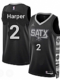 Men's San Antonio Spurs #2 Dylan Harper Gray Black Statement Edition Stitched Jersey Dzhi,baseball caps,new era cap wholesale,wholesale hats