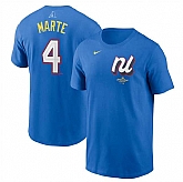 Men's National League #4 Ketel Marte Royal 2025 All-Star Edition Name & Number T-Shirt,baseball caps,new era cap wholesale,wholesale hats