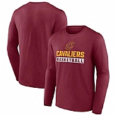 Men's Cleveland Cavaliers Garnet Let's Go Long Sleeve T-Shirt,baseball caps,new era cap wholesale,wholesale hats