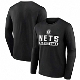 Men's Brooklyn Nets Black Let's Go Long Sleeve T-Shirt,baseball caps,new era cap wholesale,wholesale hats