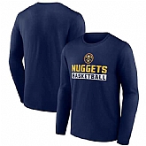Men's Denver Nuggets Navy Let's Go Long Sleeve T-Shirt,baseball caps,new era cap wholesale,wholesale hats
