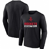 Men's Houston Rockets Black Let's Go Long Sleeve T-Shirt,baseball caps,new era cap wholesale,wholesale hats