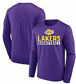 Men's Los Angeles Lakers Purple Let's Go Long Sleeve T-Shirt,baseball caps,new era cap wholesale,wholesale hats