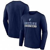 Men's Memphis Grizzlies Navy Let's Go Long Sleeve T-Shirt,baseball caps,new era cap wholesale,wholesale hats