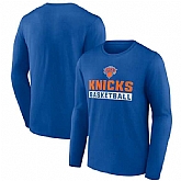 Men's New York Knicks Royal Let's Go Long Sleeve T-Shirt,baseball caps,new era cap wholesale,wholesale hats