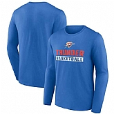 Men's Oklahoma City Thunder Blue Let's Go Long Sleeve T-Shirt,baseball caps,new era cap wholesale,wholesale hats