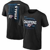 Men's Oklahoma City Thunder Black 2025 Western Conference Champions Roster Buzzer Beater T-Shirt,baseball caps,new era cap wholesale,wholesale hats