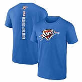 Men's Oklahoma City Thunder #2 Shai Gilgeous-Alexander Blue Playmaker Name & Number T-Shirt,baseball caps,new era cap wholesale,wholesale hats