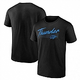 Men's Oklahoma City Thunder Black Color Block Slant T-Shirt,baseball caps,new era cap wholesale,wholesale hats