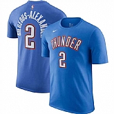 Men's Oklahoma City Thunder #2 Shai Gilgeous-Alexander Blue Icon  Name & Number T-Shirt,baseball caps,new era cap wholesale,wholesale hats