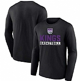 Men's Sacramento Kings Black 2025 Let's Go Long Sleeve T-Shirt,baseball caps,new era cap wholesale,wholesale hats