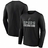 Men's San Antonio Spurs Black Let's Go Long Sleeve T-Shirt,baseball caps,new era cap wholesale,wholesale hats
