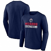 Men's Washington Wizards Navy Let's Go Long Sleeve T-Shirt,baseball caps,new era cap wholesale,wholesale hats