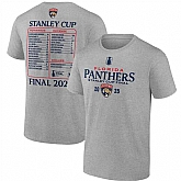 Men's Florida Panthers Heather Gray 2025 Stanley Cup Final Roster T-Shirt,baseball caps,new era cap wholesale,wholesale hats