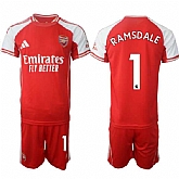 Men's Arsenal F.C #1 Aaron Ramsdale Red 2025 Home Soccer Jersey Suit,baseball caps,new era cap wholesale,wholesale hats