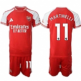 Men's Arsenal F.C #11 Gabriel Martinelli Red 2025 Home Soccer Jersey Suit,baseball caps,new era cap wholesale,wholesale hats