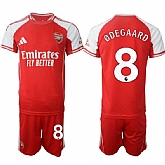 Men's Arsenal F.C #8 Martin Odegaard Red 2025 Home Soccer Jersey Suit,baseball caps,new era cap wholesale,wholesale hats