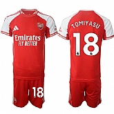 Men's Arsenal F.C #18 Takehiro Tomiyasu Red 2025 Home Soccer Jersey Suit,baseball caps,new era cap wholesale,wholesale hats