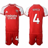 Men's Arsenal F.C #4 Ben White Red 2025 Home Soccer Jersey Suit,baseball caps,new era cap wholesale,wholesale hats