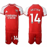 Men's Arsenal F.C #14 Eddie Nketiah Red 2025 Home Soccer Jersey Suit,baseball caps,new era cap wholesale,wholesale hats