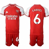 Men's Arsenal F.C #6 Gabriel Red 2025 Home Soccer Jersey Suit,baseball caps,new era cap wholesale,wholesale hats