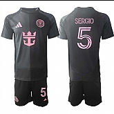 Men's Inter Miami CF #5 Sergio 2025 Black Away Soccer Jersey Suit,baseball caps,new era cap wholesale,wholesale hats