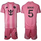 Men's Inter Miami CF #5 Sergio 25-26 Pink Home Soccer Jersey Suit,baseball caps,new era cap wholesale,wholesale hats