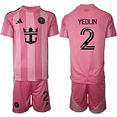 Men's Inter Miami CF #2 DeAndre Yedlin 25-26 Pink Home Soccer Jersey Suit,baseball caps,new era cap wholesale,wholesale hats
