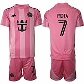 Men's Inter Miami CF #7 Jean Mota 25-26 Pink Home Soccer Jersey Suit,baseball caps,new era cap wholesale,wholesale hats