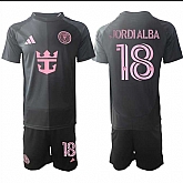 Men's Inter Miami CF #18 Jordi Alba 2025 Black Away Soccer Jersey Suit,baseball caps,new era cap wholesale,wholesale hats