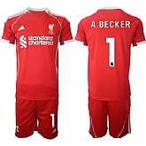 Men's Liverpool #1 Alisson Becker 2025 Red Home Soccer Jersey Suit,baseball caps,new era cap wholesale,wholesale hats