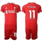Men's Liverpool #11 Mohamed Salah 2025 Red Home Soccer Jersey Suit,baseball caps,new era cap wholesale,wholesale hats