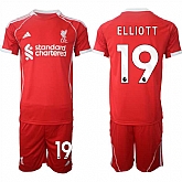 Men's Liverpool #19 Harvey Elliott 2025 Red Home Soccer Jersey Suit,baseball caps,new era cap wholesale,wholesale hats