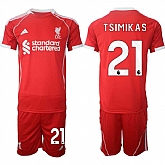 Men's Liverpool #21 Kostas Tsimikas 2025 Red Home Soccer Jersey Suit,baseball caps,new era cap wholesale,wholesale hats