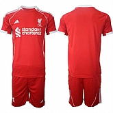 Men's Liverpool Blank 2025 Red Home Soccer Jersey Suit,baseball caps,new era cap wholesale,wholesale hats