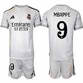 Men's Real Madrid #9 Kylian Mbappe 25-26 White Home Soccer Jersey Suit,baseball caps,new era cap wholesale,wholesale hats